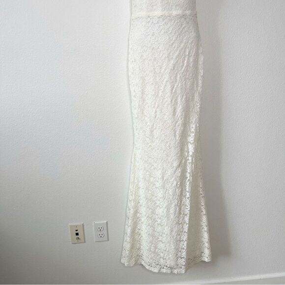 NEW Lulu's Ephemeral Allure Ivory Lace Maxi Wedding Bridal Long Dress Size Small - Picture 6 of 11